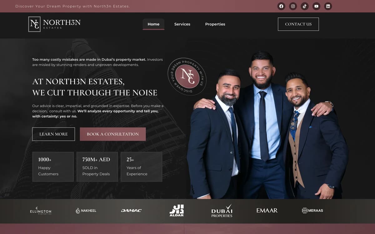 North3n Estates website: clear, impartial Dubai property advice with off-plan listings